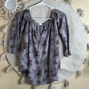 Floral off the shoulder shirt